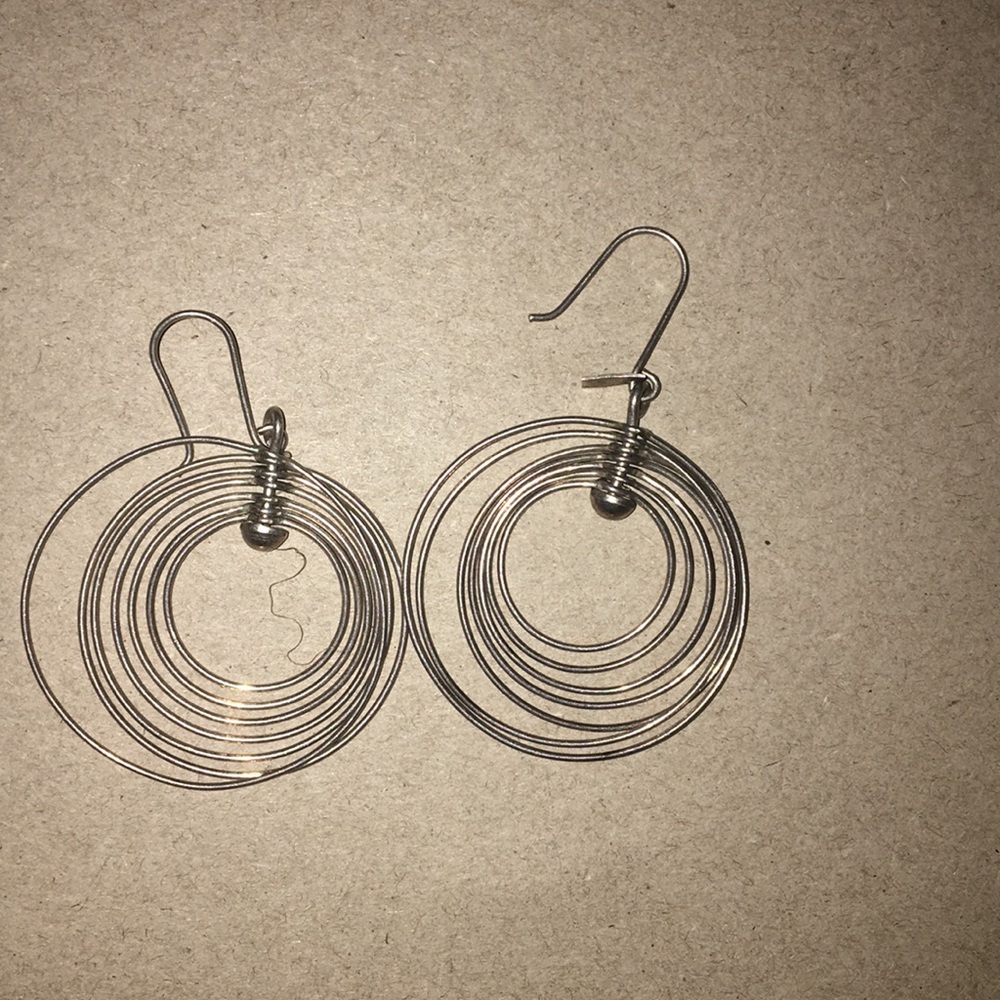 Sterling silver circle earrings kinetic mobile 925